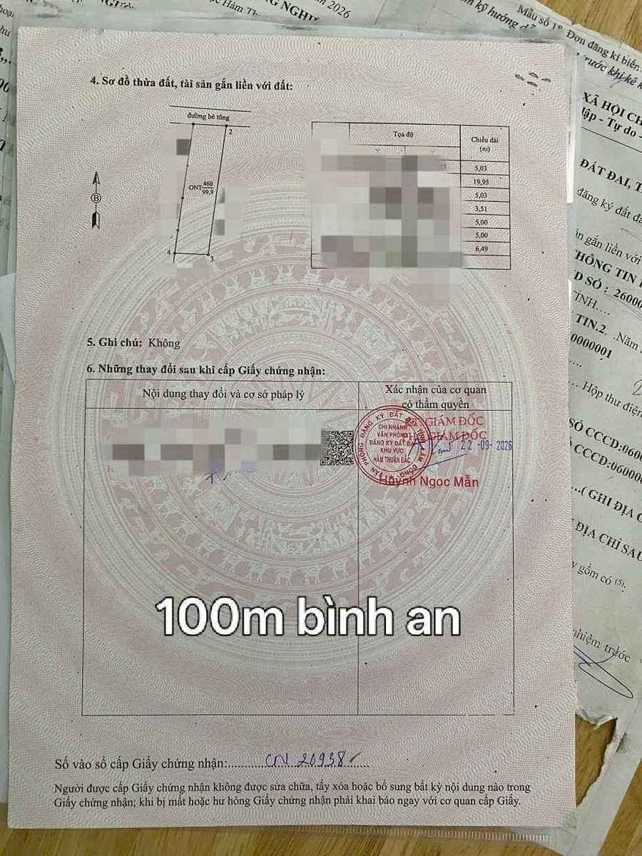 Bán đất thổ cư 100m2 Xã Hàm Liêm 379 triệu - Ảnh thu nhỏ 2