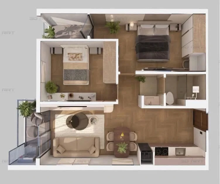 Bán căn hộ 2PN 1WC 59,2m² Eco Riverside Hải Dương - Ảnh 1