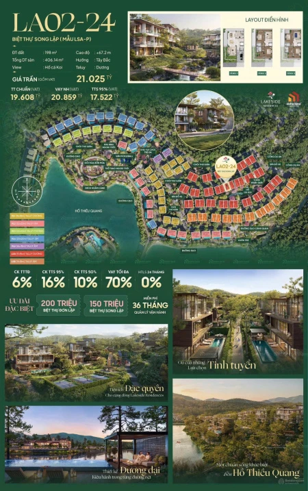 Bán gấp căn song lập LA02 - 24 phân khu Lakeside, view hồ cá koi 130m², vị trí đẹp gần khu tiện ích - Ảnh thu nhỏ 2