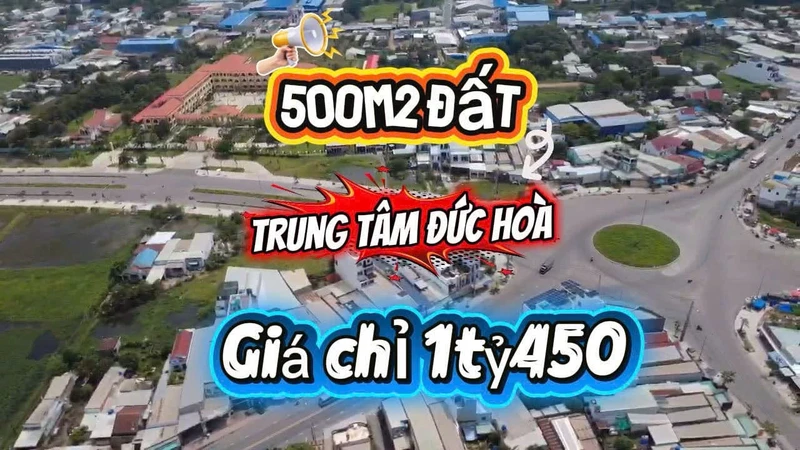 Bán đất 500m2 Đức Hoà Thượng 1 tỷ 450