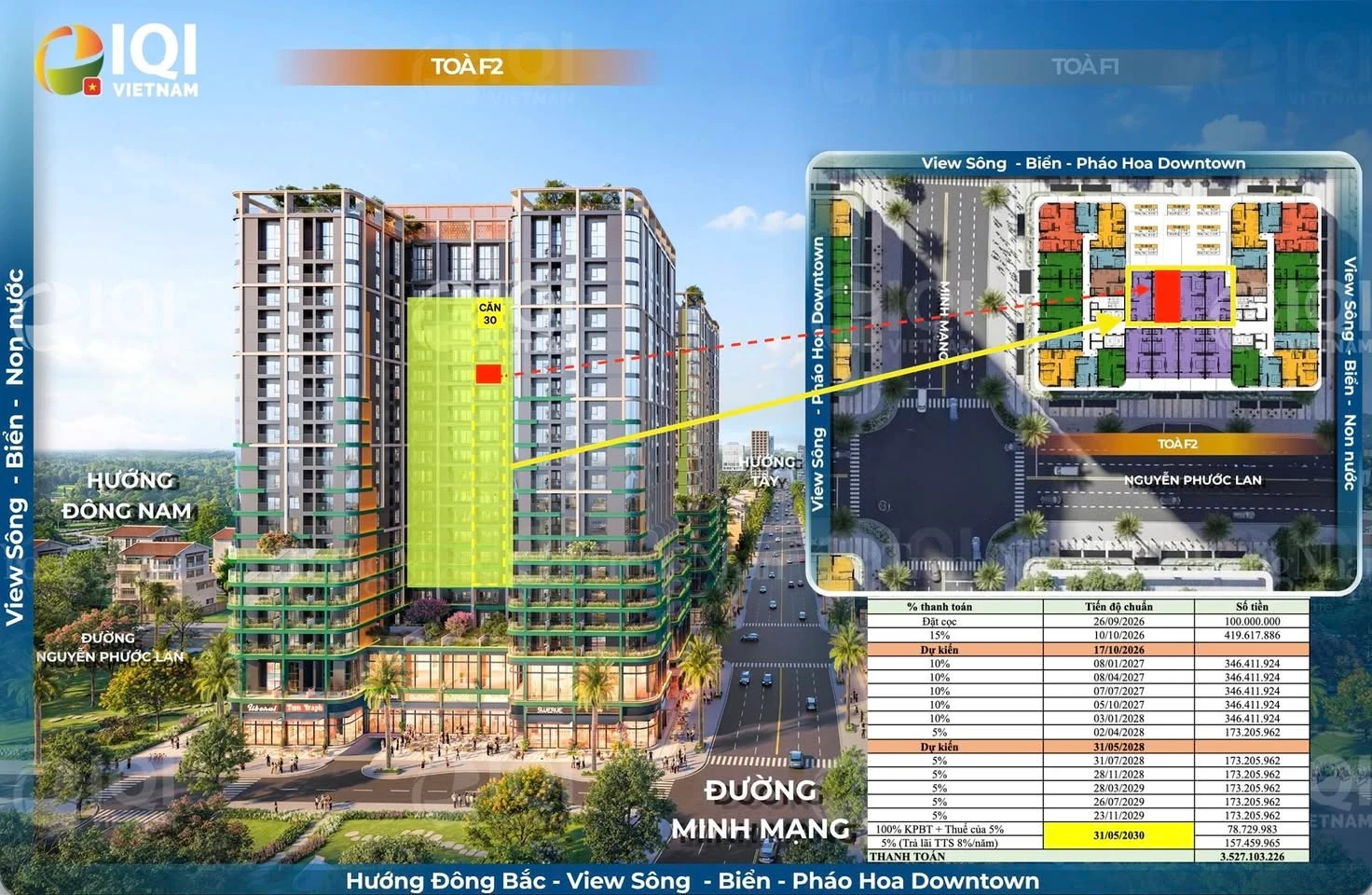 Bán căn hộ 2PN FourS Tower Đà Nẵng 3,2 tỷ, view sông biển - Ảnh 1