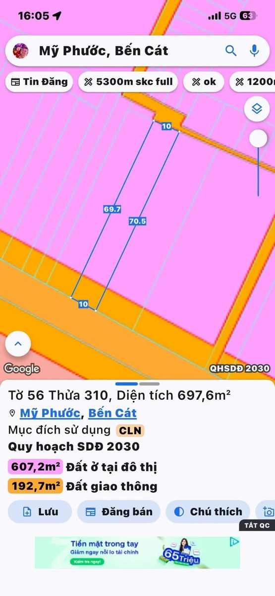 Bán đất mặt tiền Đường 2/9 700m² Bình Dương 5.6 tỷ - Ảnh thu nhỏ 3