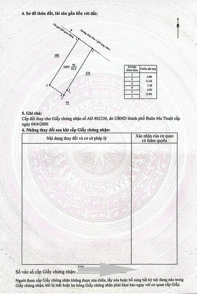 Bán đất tặng nhà mặt tiền Trần Phú 4x11,89m giá 5,2 tỷ, Đắk Lắk - Ảnh thu nhỏ 2
