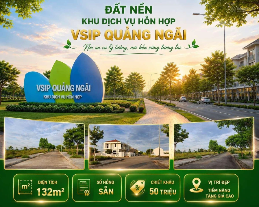 Bán đất Khu Dịch vụ Hỗn hợp VSIP Quảng Ngãi đón đầu không gian sống mới phía Bắc Quảng Ngãi - Ảnh 1