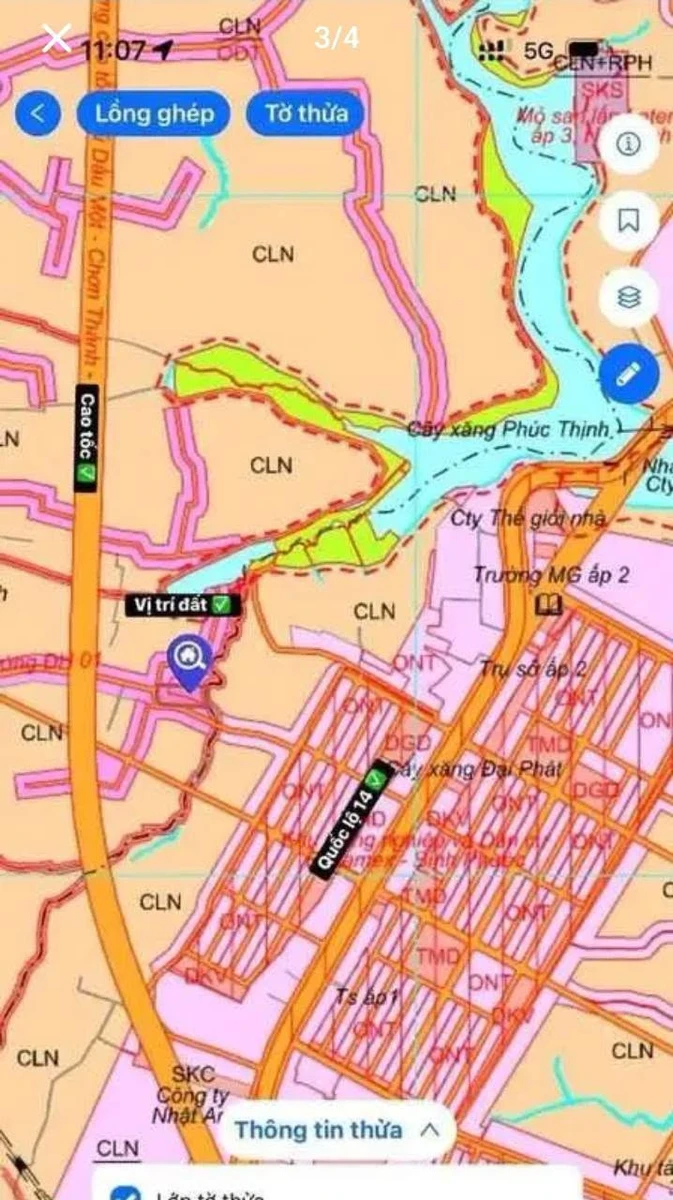 Bán đất mặt tiền 480m² Chơn Thành, Bình Dương 400 triệu - Ảnh thu nhỏ 2
