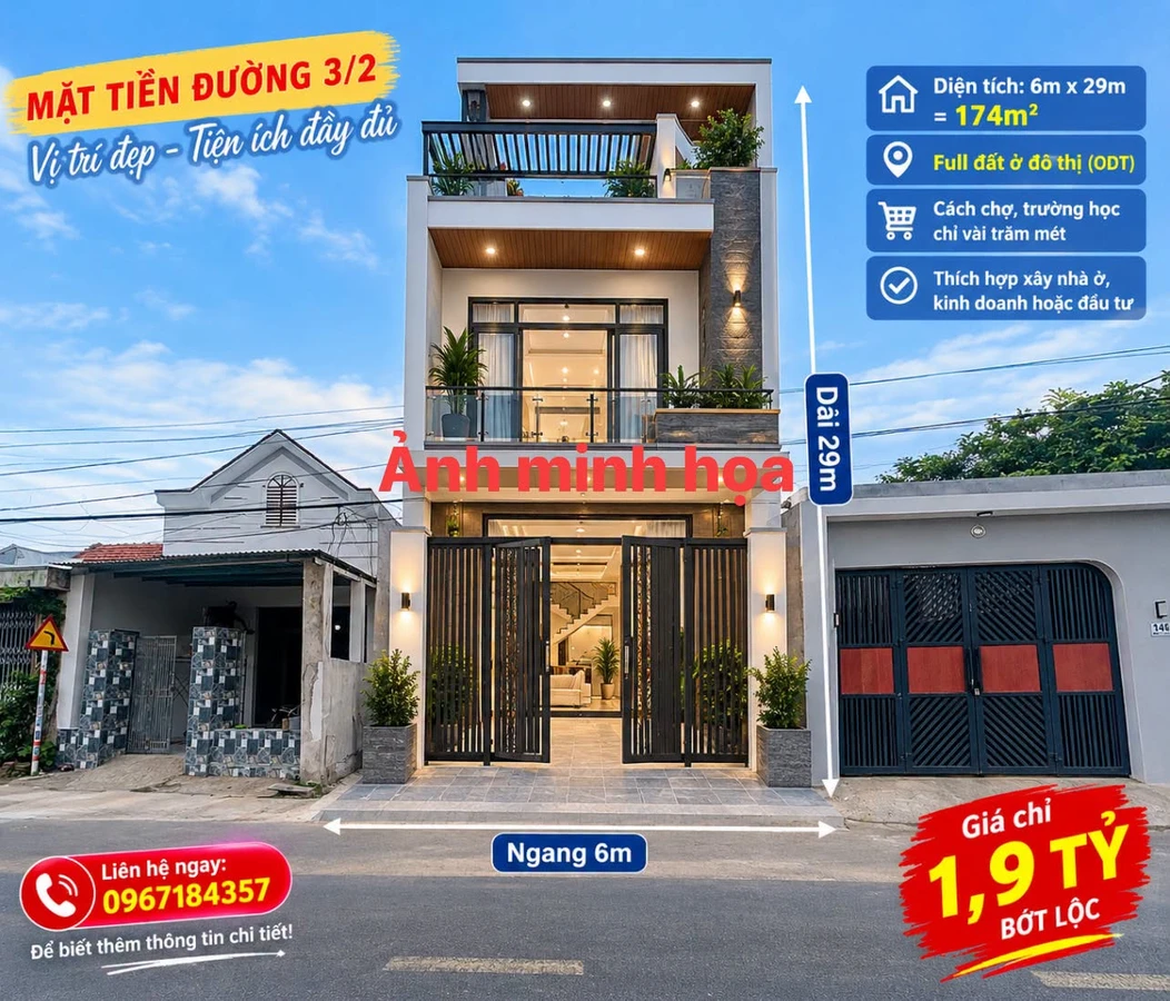 Bán đất mặt tiền đường 3/2, 174m², 1,9 tỷ - Ảnh thu nhỏ 2