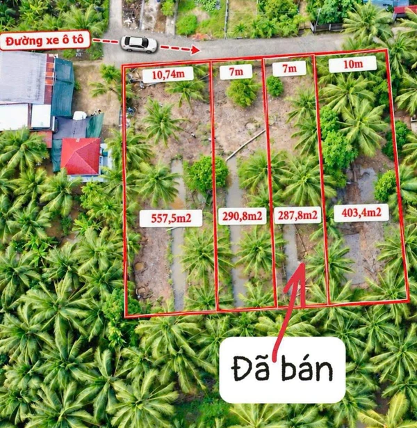 Bán đất 7x40m có 95m2 thổ cư gần trường cấp 2 Tân Thạch, giá 595 triệu