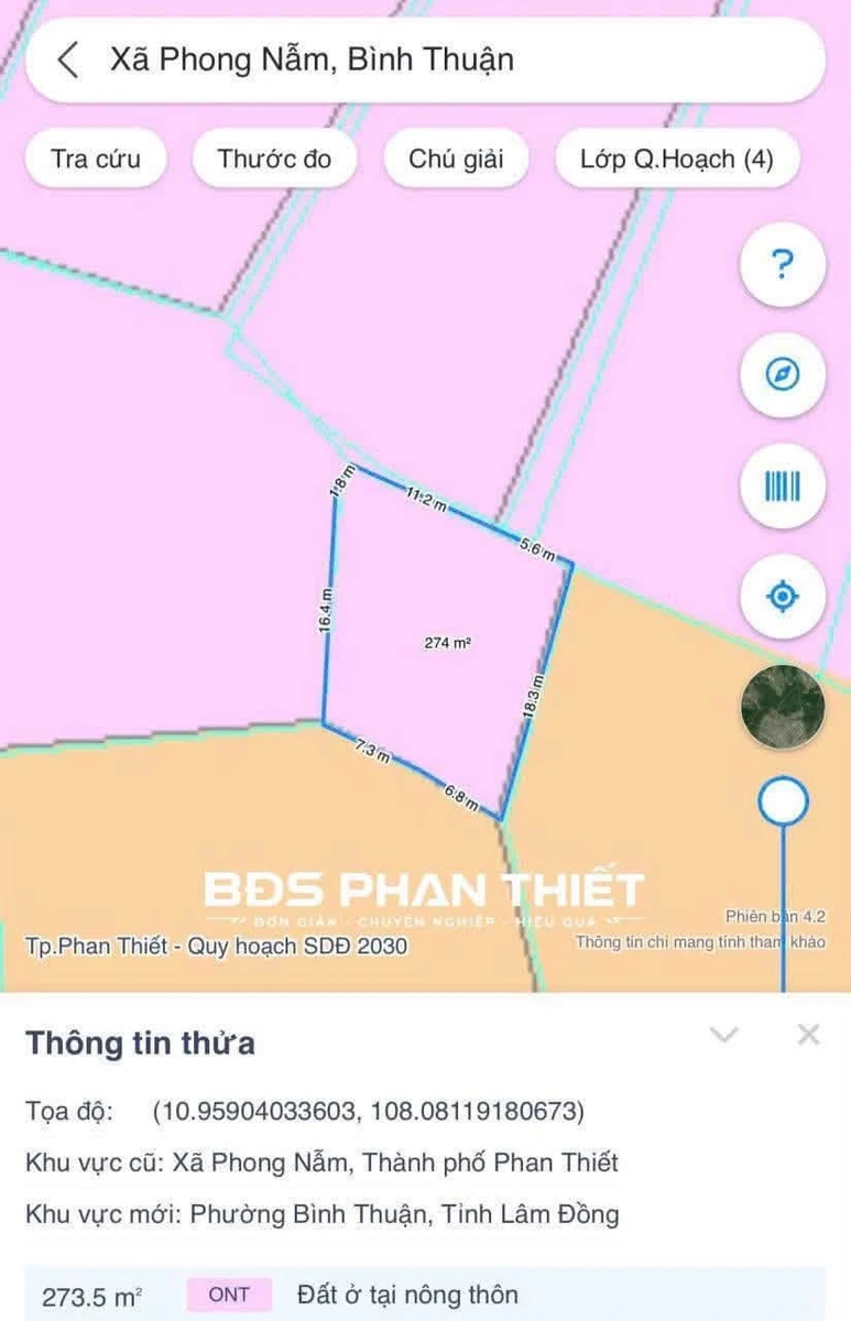 Bán đất 274m² quy hoạch thổ cư Phong Nẫm, Phan Thiết - Ảnh thu nhỏ 5