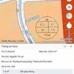 Bán đất mặt tiền Nguyễn Huệ 243m2, ngang 5m, trung tâm Dương Đông, giá 7 tỷ - Ảnh thu nhỏ 1