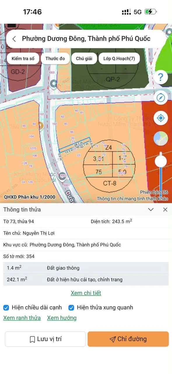 Bán đất mặt tiền Nguyễn Huệ 243m2, ngang 5m, trung tâm Dương Đông, giá 7 tỷ - Ảnh 1