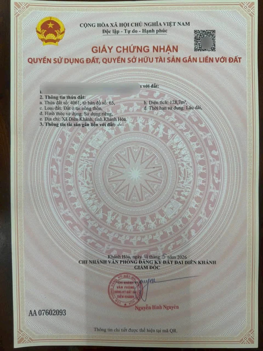 Bán lô đất tái định cư Phú Ân Nam 2, Diên An, 128,7m2 - Ảnh thu nhỏ 4