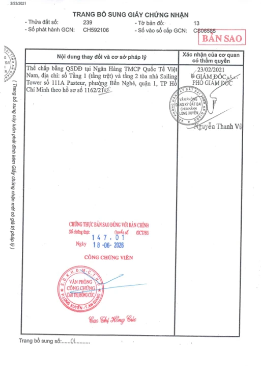 Bán QSDĐ tại thửa đất số: 239, tờ bản đồ số: 13 P.Mỹ Quý, TP.Long Xuyên, T.An Giang - Ảnh thu nhỏ 3