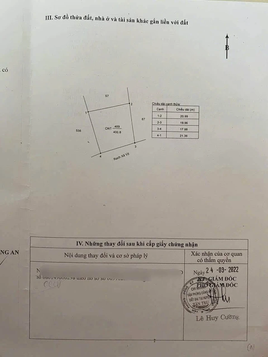 Bán đất 947m2 (400m2 thổ cư) xã Quê Mỹ Thạnh, Tân Trụ, Long An giá 1,85 tỷ - Ảnh thu nhỏ 4