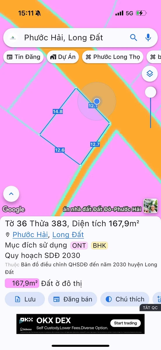 Bán đất mặt tiền Phước Hải 167.9m² 1 tỷ 650 - Ảnh thu nhỏ 4