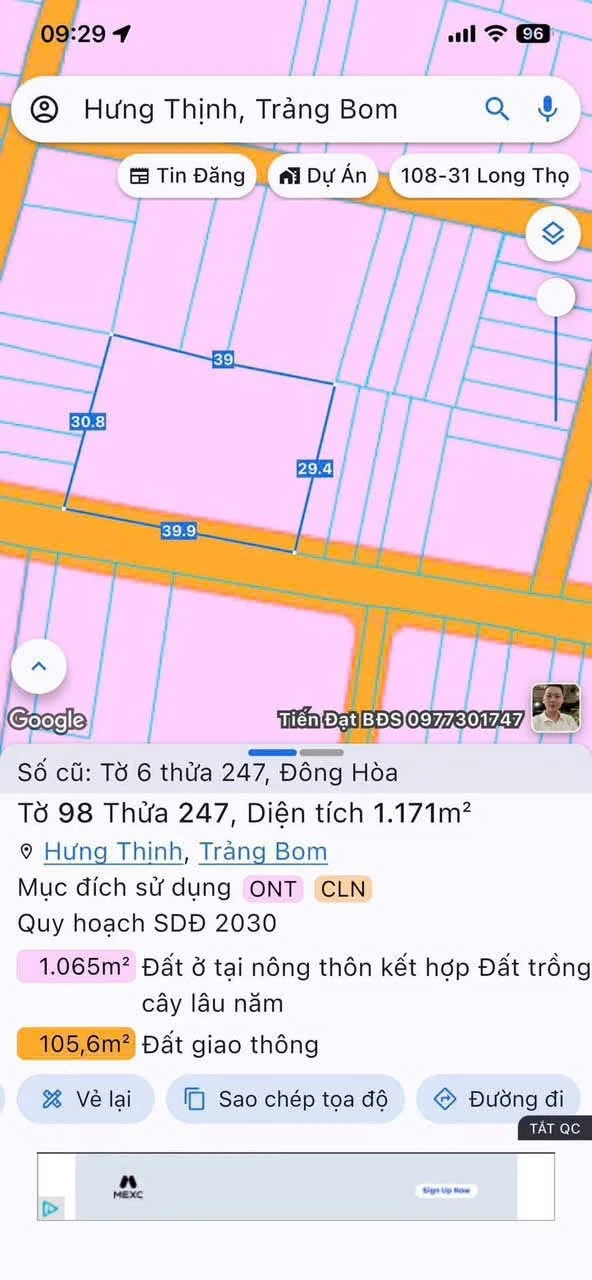 Bán đất 1.100 tỷ, 1.170 m² tại Hưng Thịnh, Đồng Nai - Ảnh 1