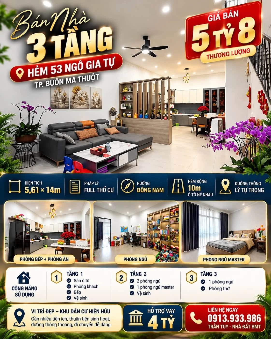 Bán nhà 3 tầng 5.8 tỷ Hẻm Ngô Gia Tự Quận 1 - Ảnh 1