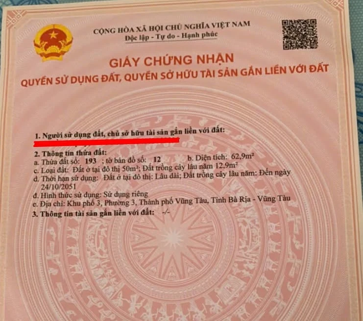 Bán đất mặt tiền Thống Nhất Vũng Tàu 63m2 9,5 tỷ - Ảnh 1