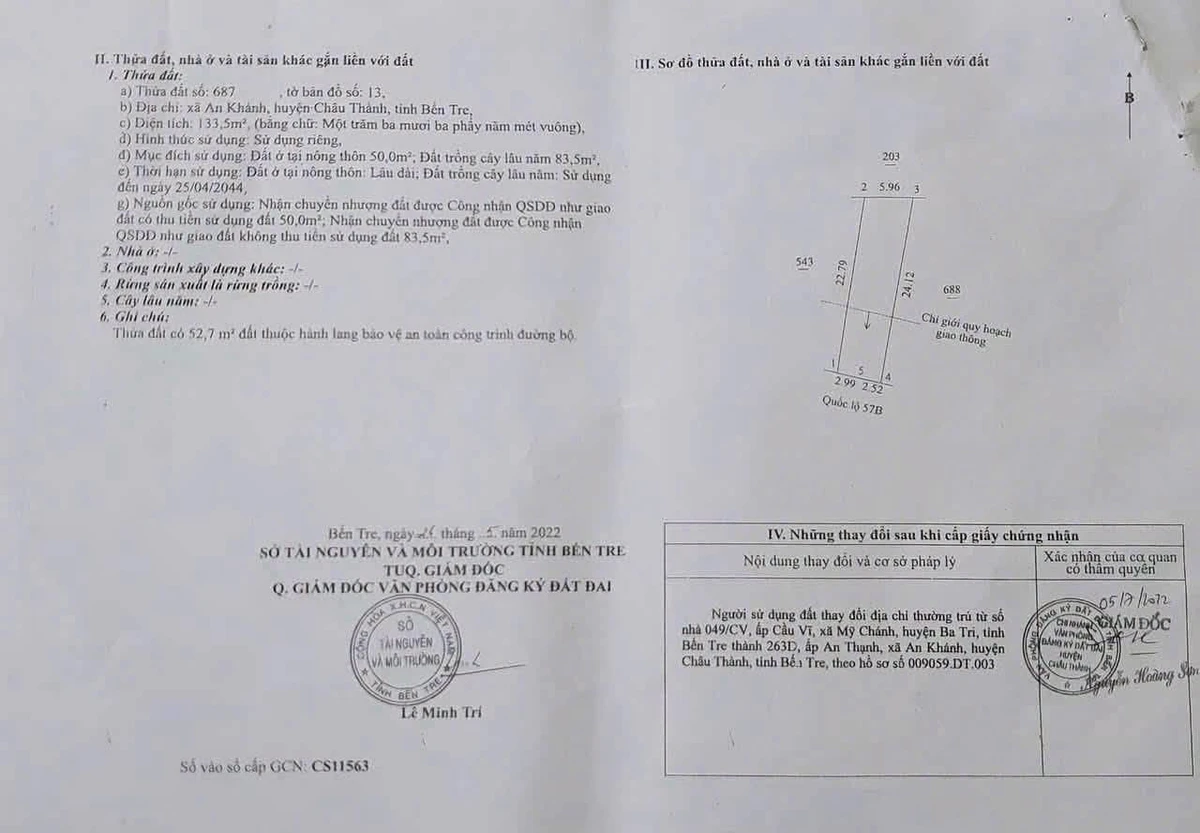 Bán nhà An Khánh 133m² mặt tiền Lộ 57B, 1 tỷ 8 - Ảnh 1