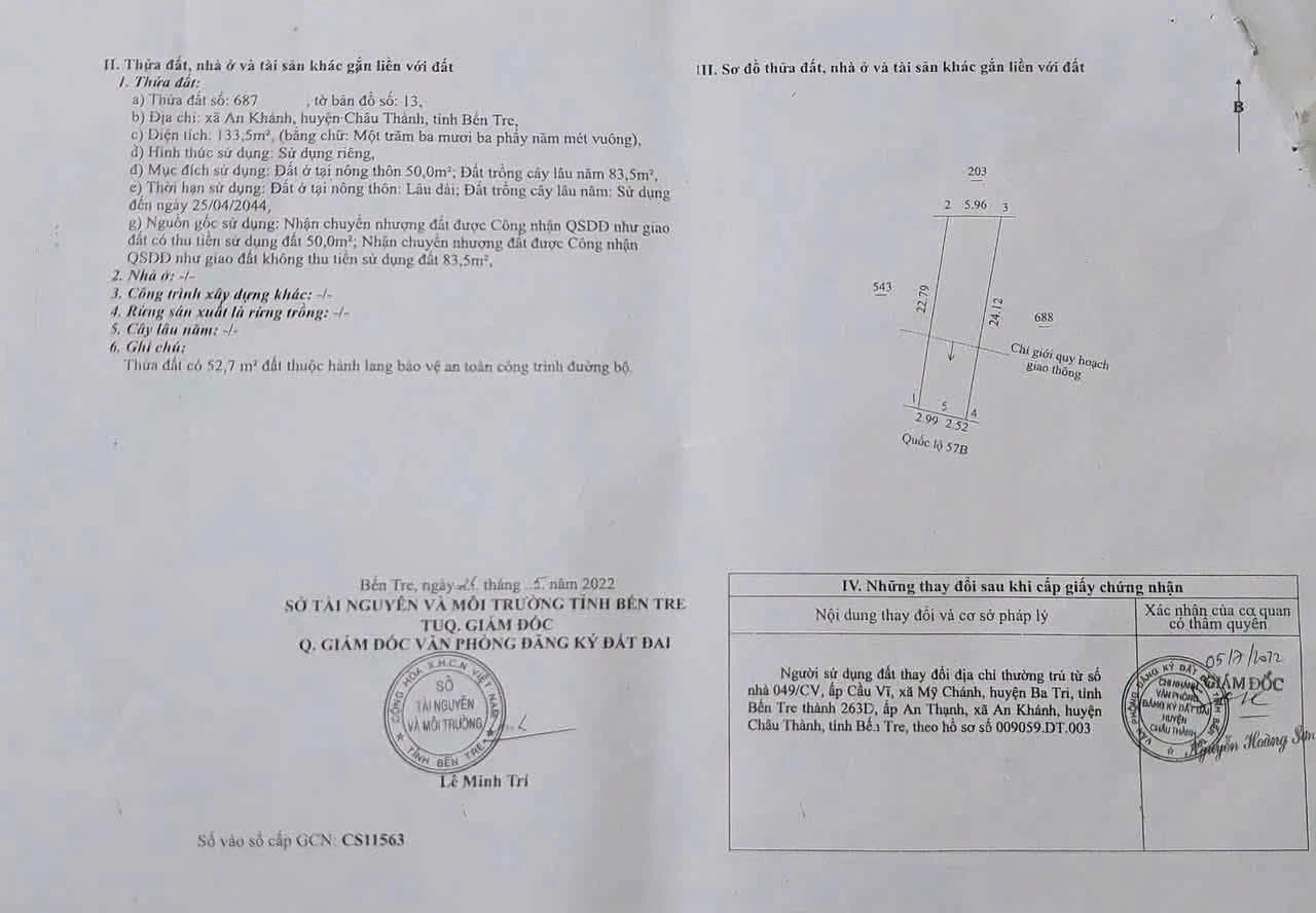 Bán nhà An Khánh 133m² mặt tiền Lộ 57B, 1 tỷ 8 - Ảnh 1