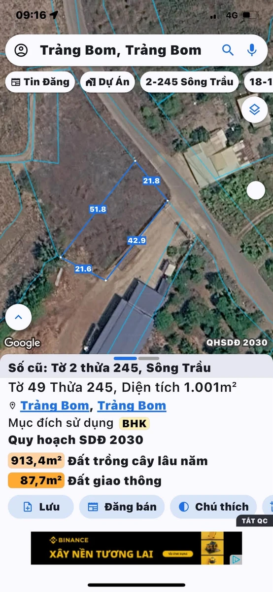 Bán đất 1000m² mặt tiền Vĩnh Tân, Bình Dương - Ảnh 1