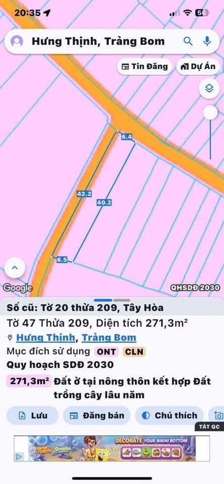 Bán lô góc Tây Hoà 271.3m² Đồng Nai 2 tỷ - Ảnh thu nhỏ 4