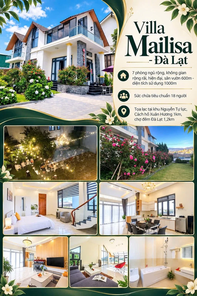 Bán villa Mailisa Đà Lạt 7PN, đất 800m², 37,5 tỷ - Ảnh 1