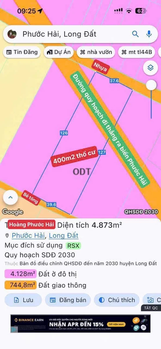 Bán đất Long Mỹ Phước Hải 4873m2, 2 triệu/m2 - Ảnh thu nhỏ 4