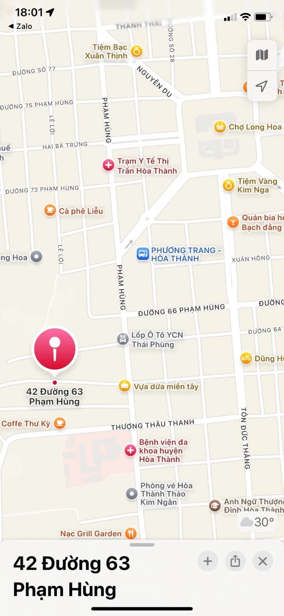 Bán đất hẻm nhựa 63 Phạm Hùng, gần chợ Long Hoa, Hòa Thành, 250tr/m2 - Ảnh 1