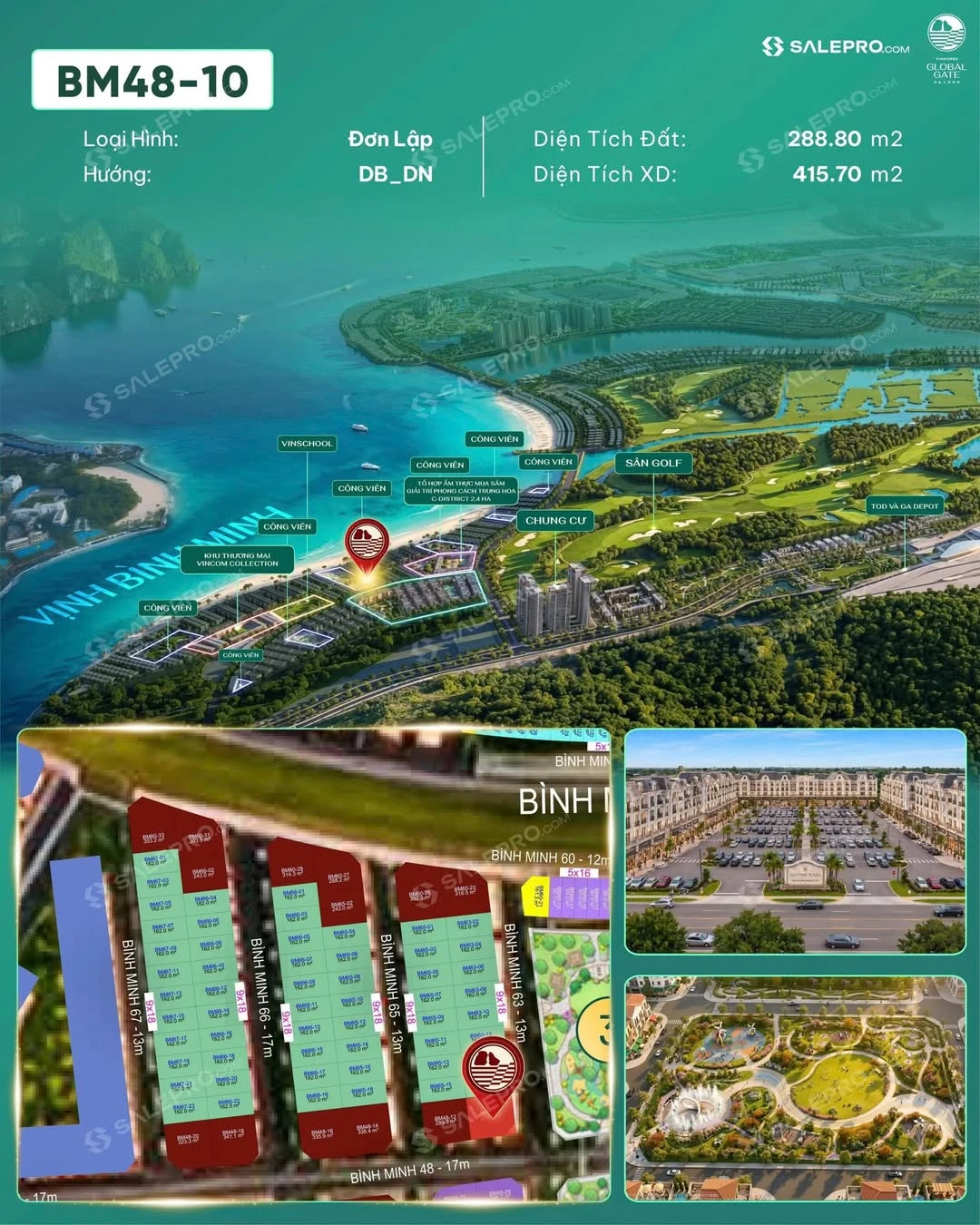 Bán nhà phố Bình Minh 48-10, 288.8 m2 Hạ Long 31.9 tỷ - Ảnh 1