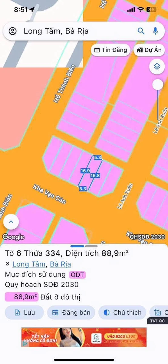 Bán lô đất thổ cư 89m2 mặt tiền Kha Vạn Cân, gần bệnh viện Bà Rịa, giá 2,29 tỷ - Ảnh thu nhỏ 3