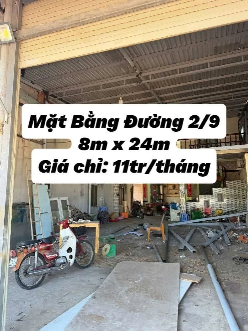 Cho thuê mặt tiền đường 2/9, 8m, 200m², 3PN, 11 triệu/tháng - Ảnh 1
