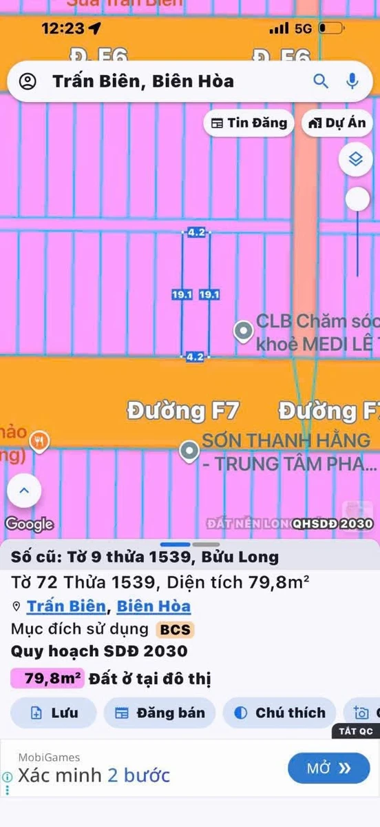 Bán đất TDC Bưu Long đường F7, 79,8m², 3 tỷ 650 triệu - Ảnh thu nhỏ 2