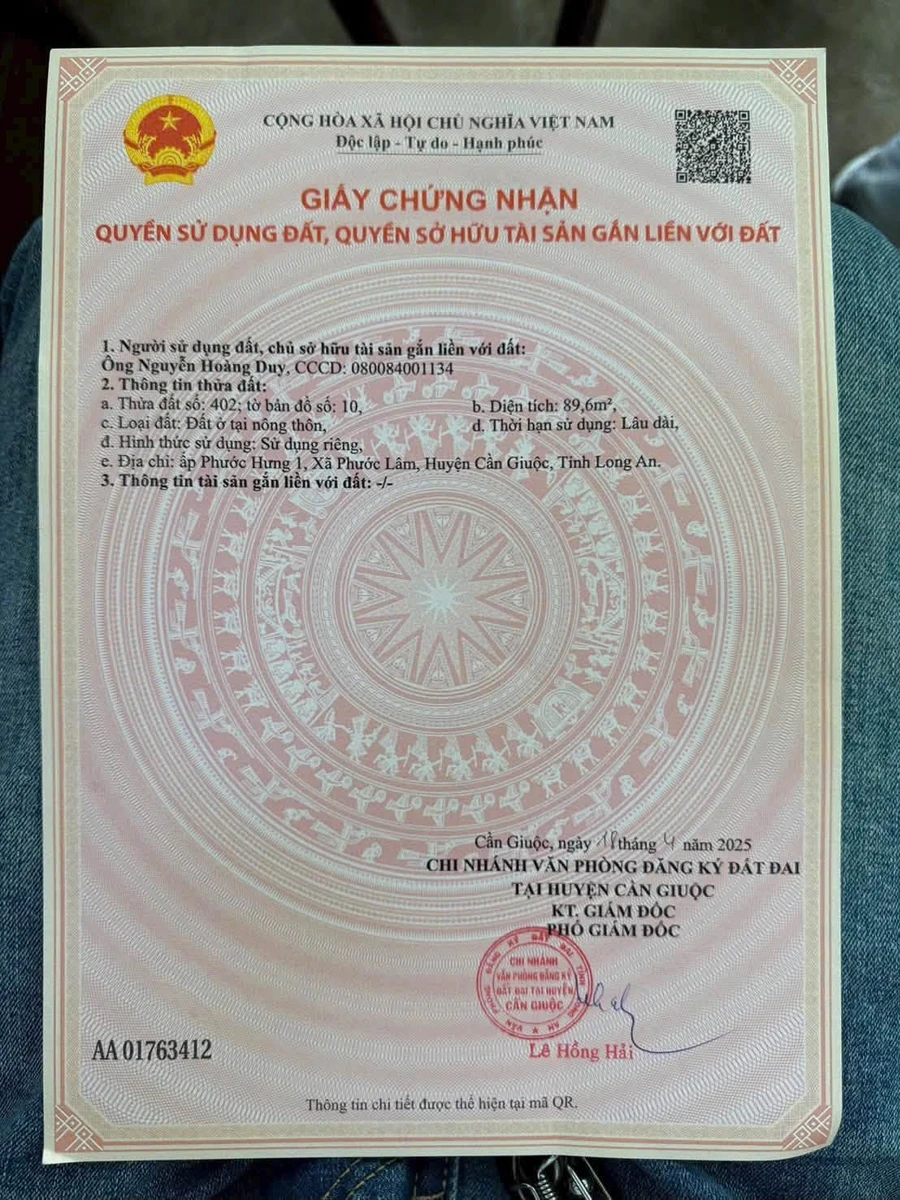 Bán đất thổ cư 89m2 giá 600 triệu tại Xã Mỹ Lộc (Phước Lâm) - Ảnh thu nhỏ 2