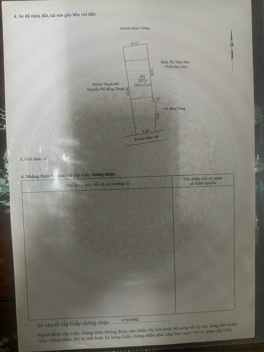 Bán đất Phú Lợi 347m2 mặt tiền Trịnh Hoài Đức 9 tỷ - Ảnh 1
