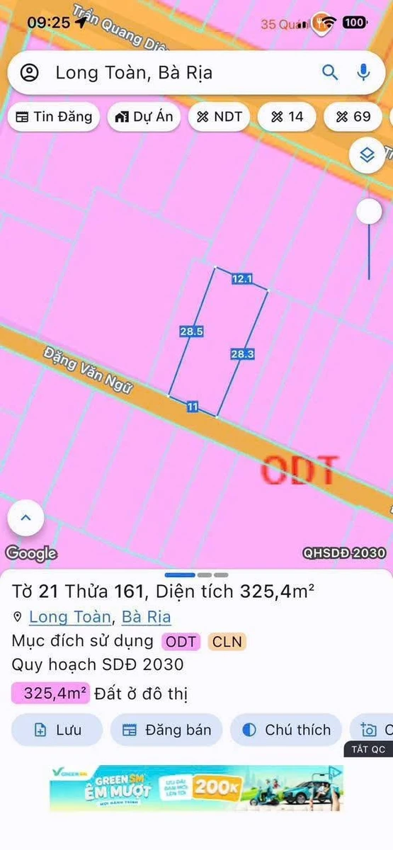 Bán lô đất mặt tiền đường Đặng Văn Ngữ, Long Toàn, TP Bà Rịa, 329m2, giá 5,6 tỷ - Ảnh thu nhỏ 4