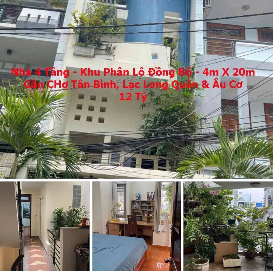 Bán nhà 4 tầng 80m² Tân Bình 12 tỷ gần Chợ Tân Bình - Ảnh 1