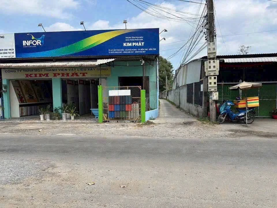 Bán nền đất góc 2 mặt tiền 117m² Phú Hưng Bến Tre 690 triệu - Ảnh 1