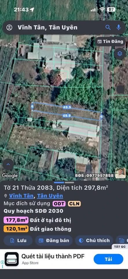 Bán đất Vĩnh Tân Nhựa Thông 60m2, 1.7 tỷ - Ảnh thu nhỏ 3