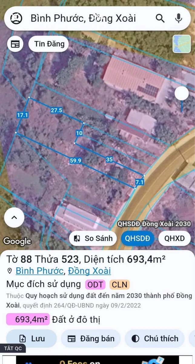 Bán đất Bình Phước Bình Tân 420m² 1 tỷ 3 - Ảnh thu nhỏ 2
