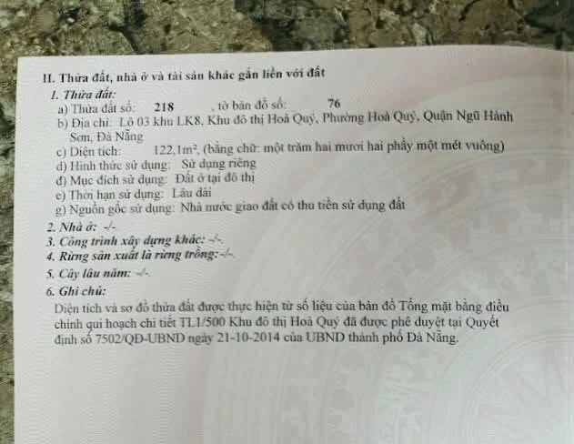 Bán đất nền 122,1 m² khu đô thị Hòa Quý, Đà Nẵng, 4.6 tỷ - Ảnh thu nhỏ 3