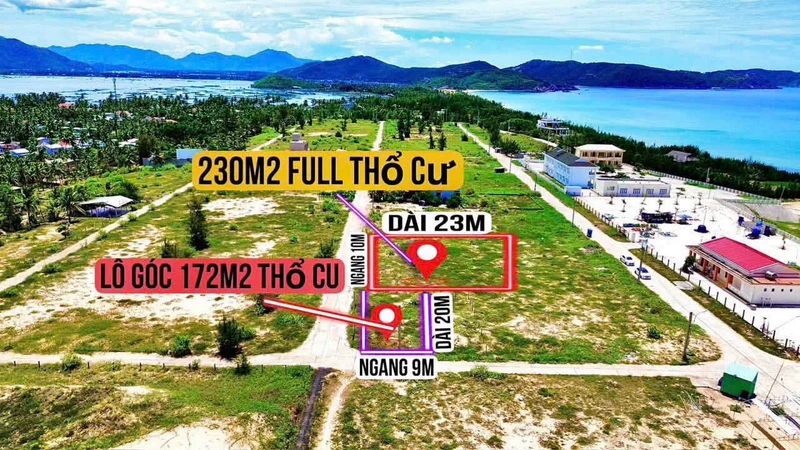 Bán đất ven biển làng chài Hòa Lợi, lô góc 172m2 và lô 230m2, thổ cư 100%