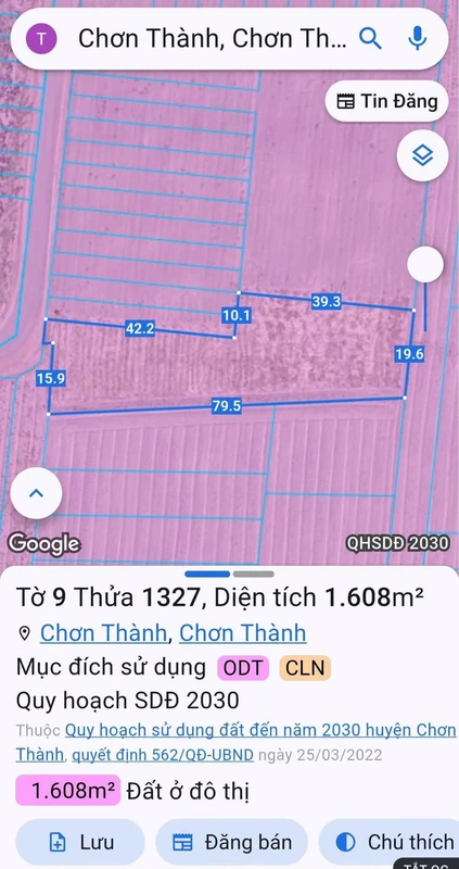 Bán đất 1600m2 tại Chơn Thành, Bình Dương, 1,4 tỷ