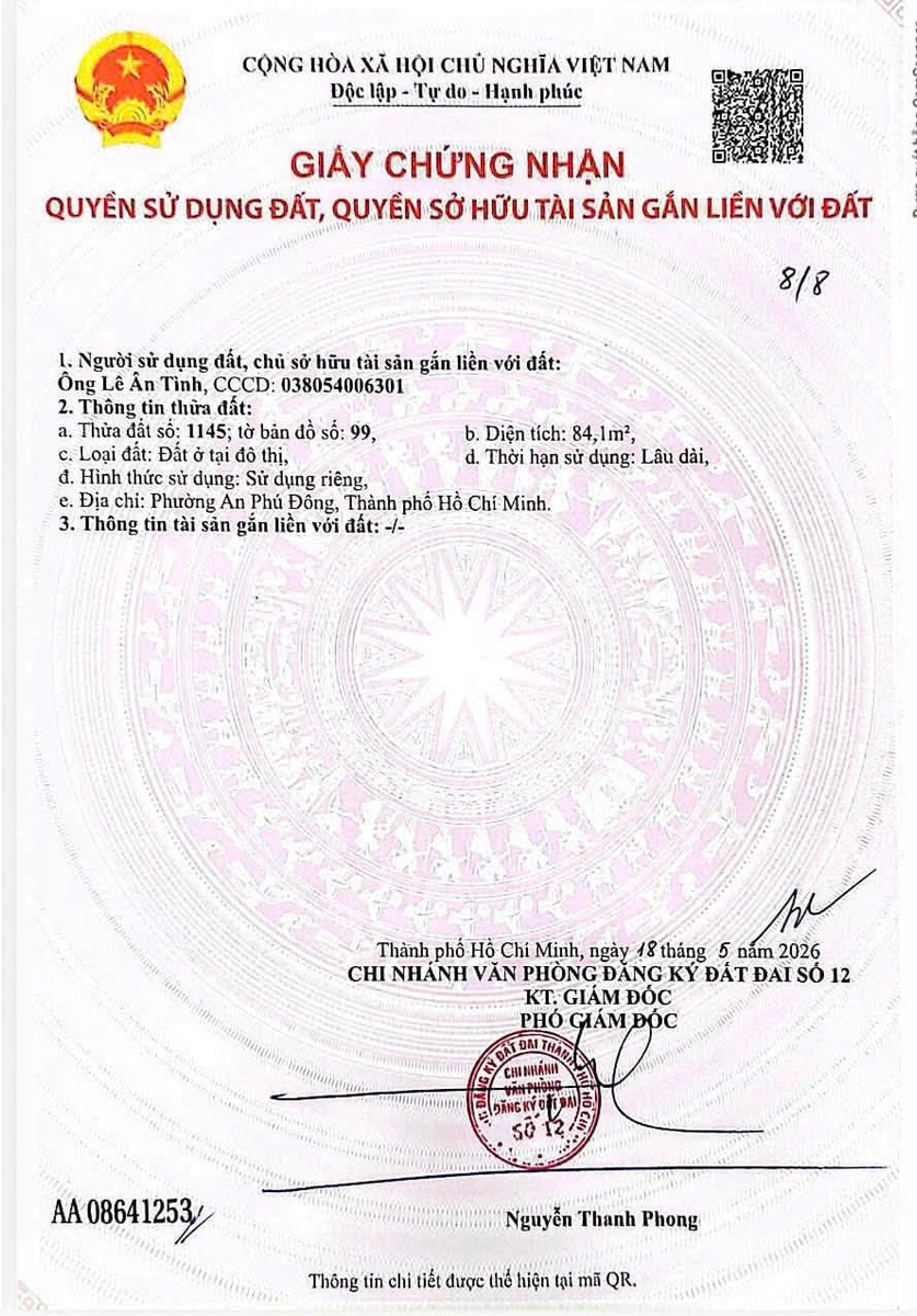 Bán đất 4x21m hẻm 154 Vườn Lài, Phường An Phú Đông, Quận 12, giá 5,8 tỷ - Ảnh thu nhỏ 2
