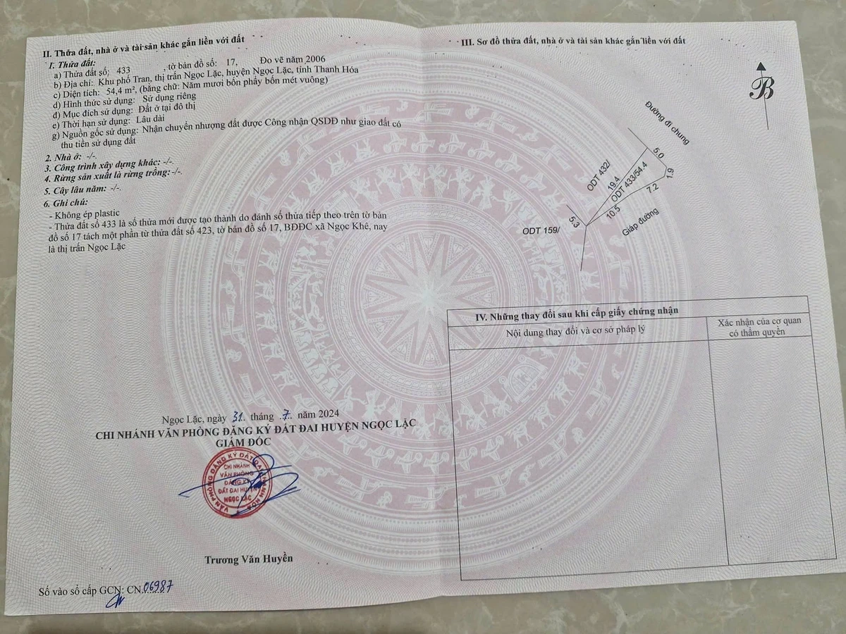 Bán đất nền 54m2 Thị trấn Ngọc Lặc Thanh Hóa 68 triệu - Ảnh thu nhỏ 2