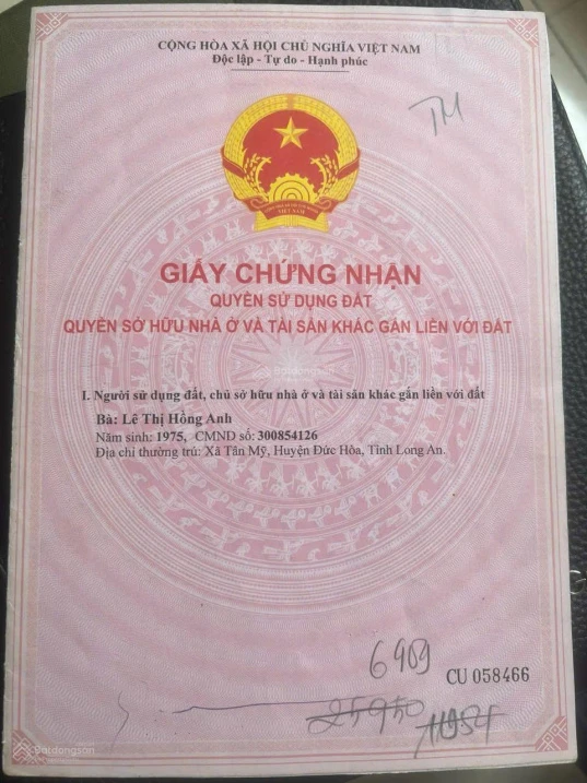 Giảm mạnh đất 541m2 thổ cư Tân Mỹ, Đức Hòa, Long An (nay là Hậu Nghĩa, T Tây Ninh) | ngang 12m - Ảnh thu nhỏ 3