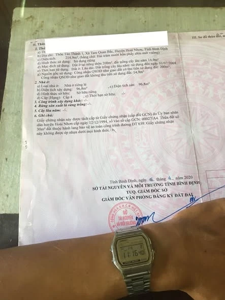 Bán đất Nguyễn Chí Thanh Hoài Nhơn Bắc Gia Lai 214,9m² 4 tỷ
