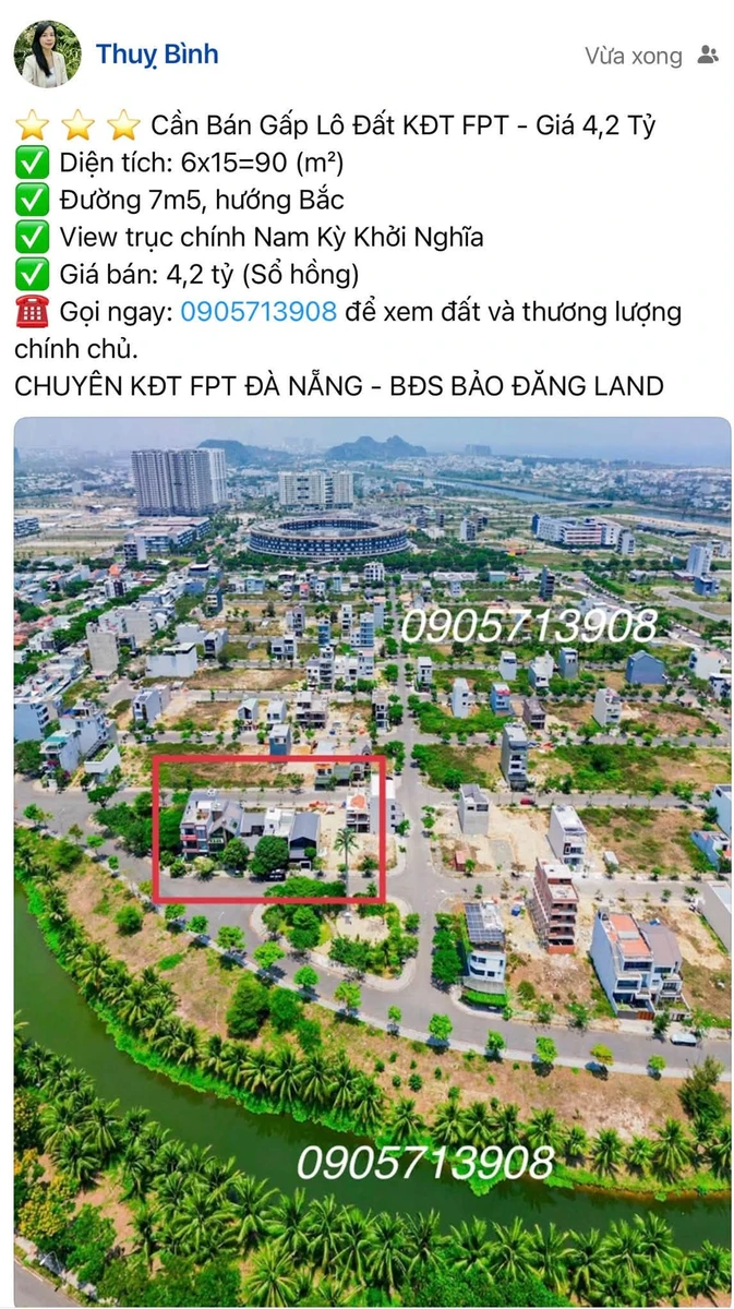 Bán gấp 3 lô đất KĐT FPT Đà Nẵng 90m² 4,2 tỷ - Ảnh thu nhỏ 2