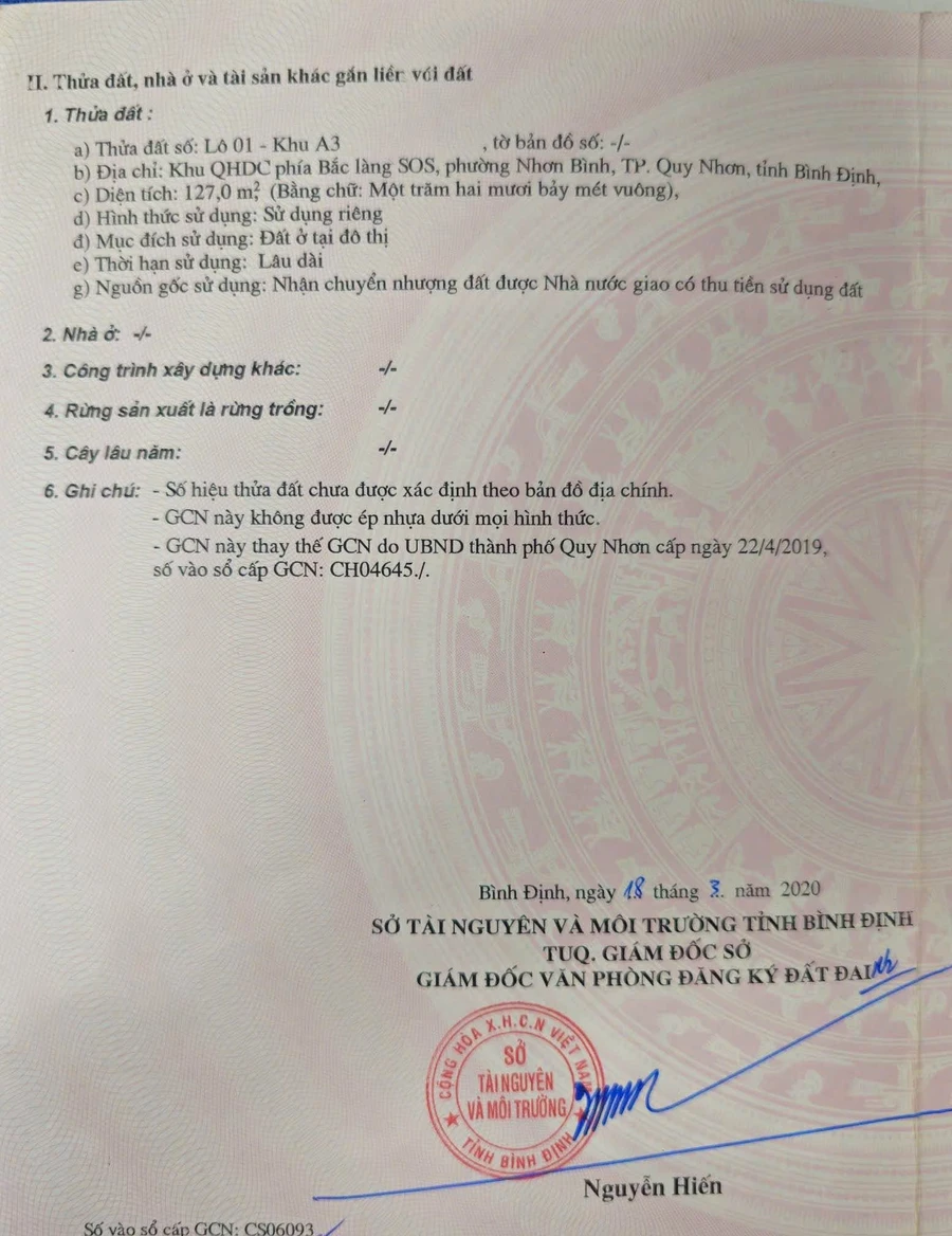 Bán đất mặt tiền khu Chợ Dinh, 127m2, 3 tỷ 90 Quy Nhơn - Ảnh 1