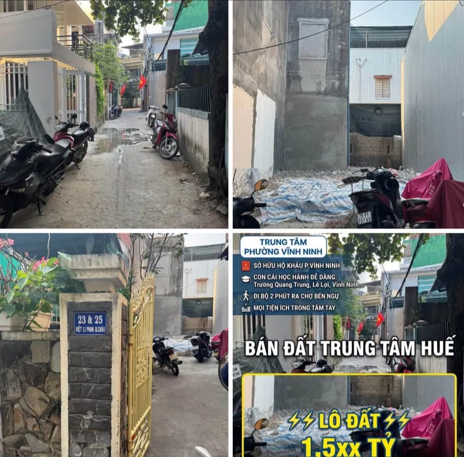 Bán đất kiệt 50m² Phan Bội Châu, Huế, giá 1 tỷ 5 - Ảnh 1