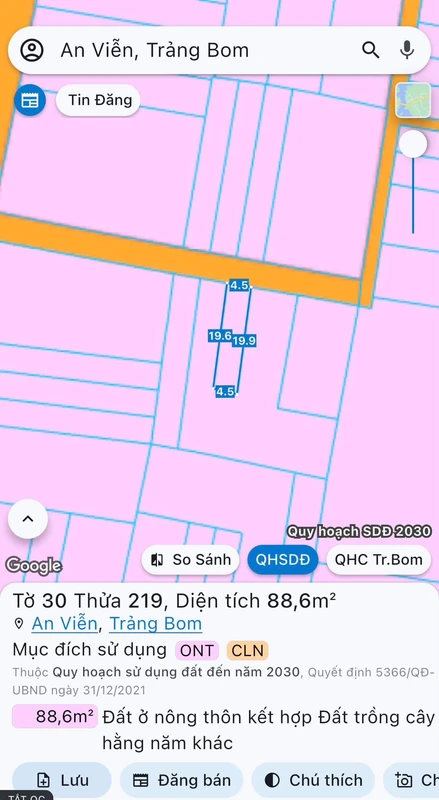 Bán đất 90m² Xã An Viễn, Đồng Nai, giá 950 triệu